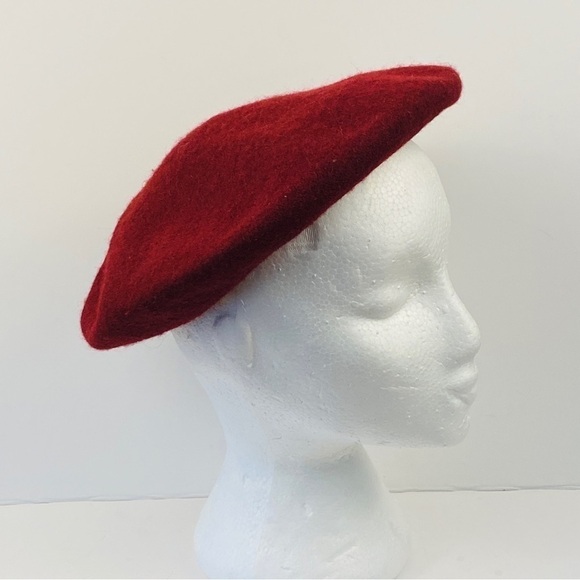 WOOL beret burgundy banana republic blend stretch - Picture 2 of 9